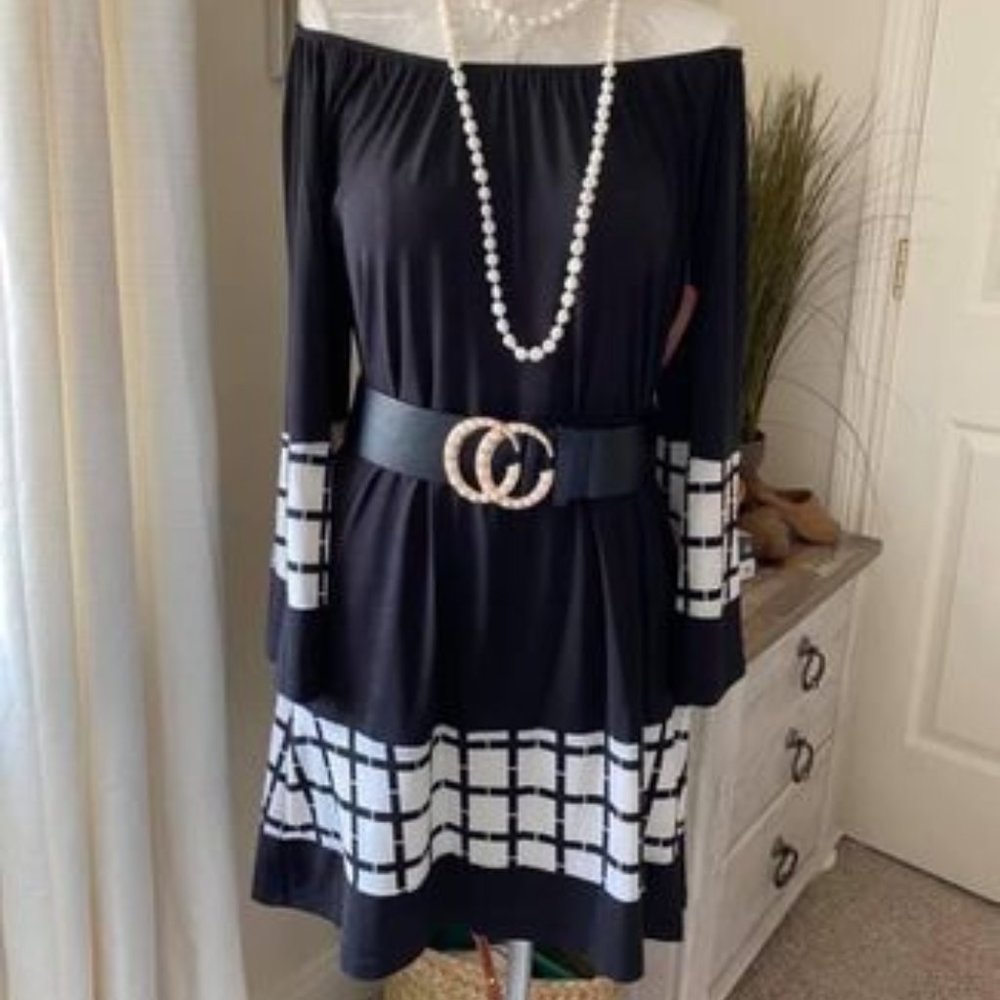 Black and White Tunic Dress